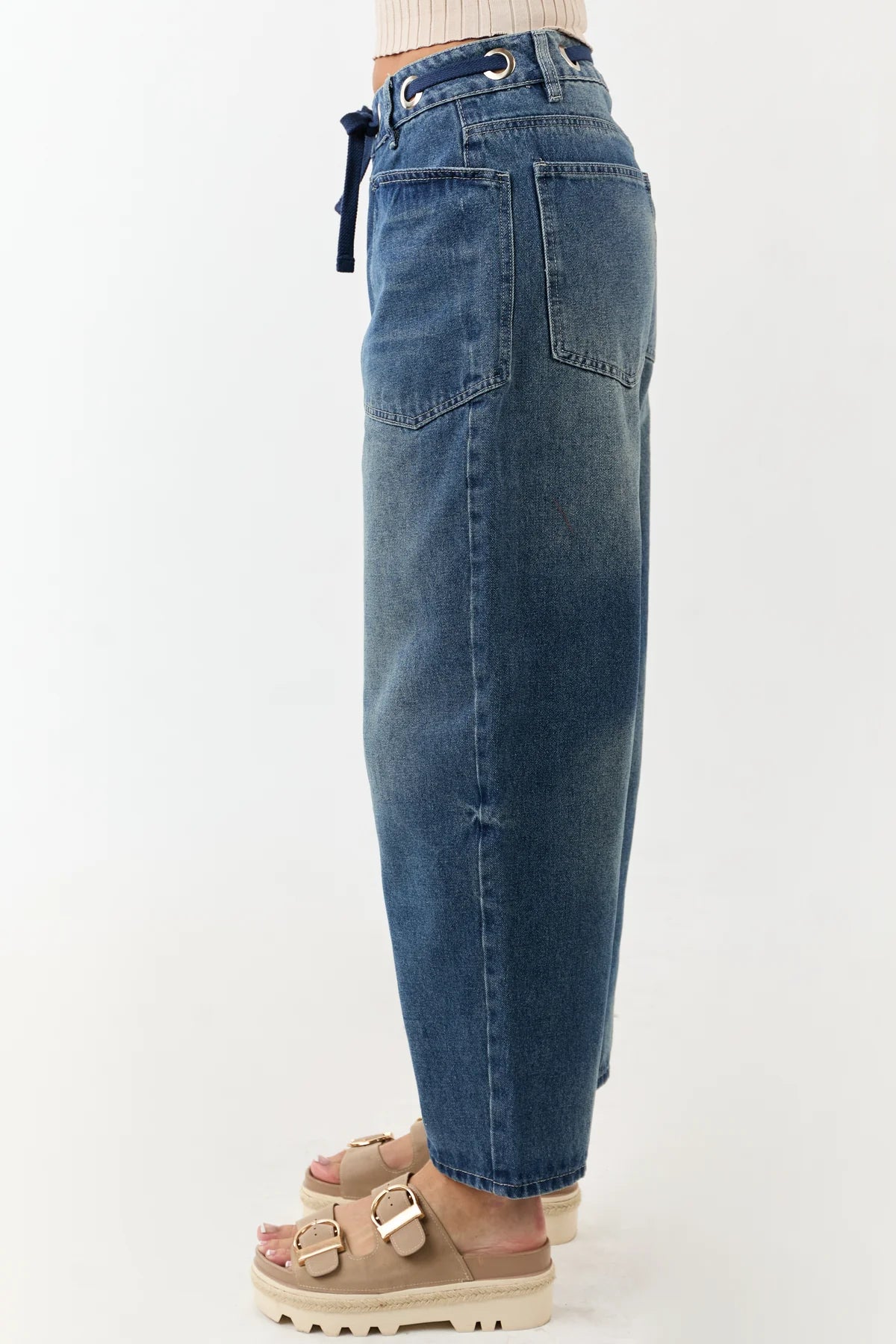 Very J Rope Barrel Jeans