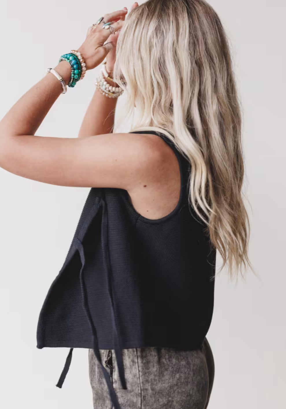 Tie Front Knit Vest