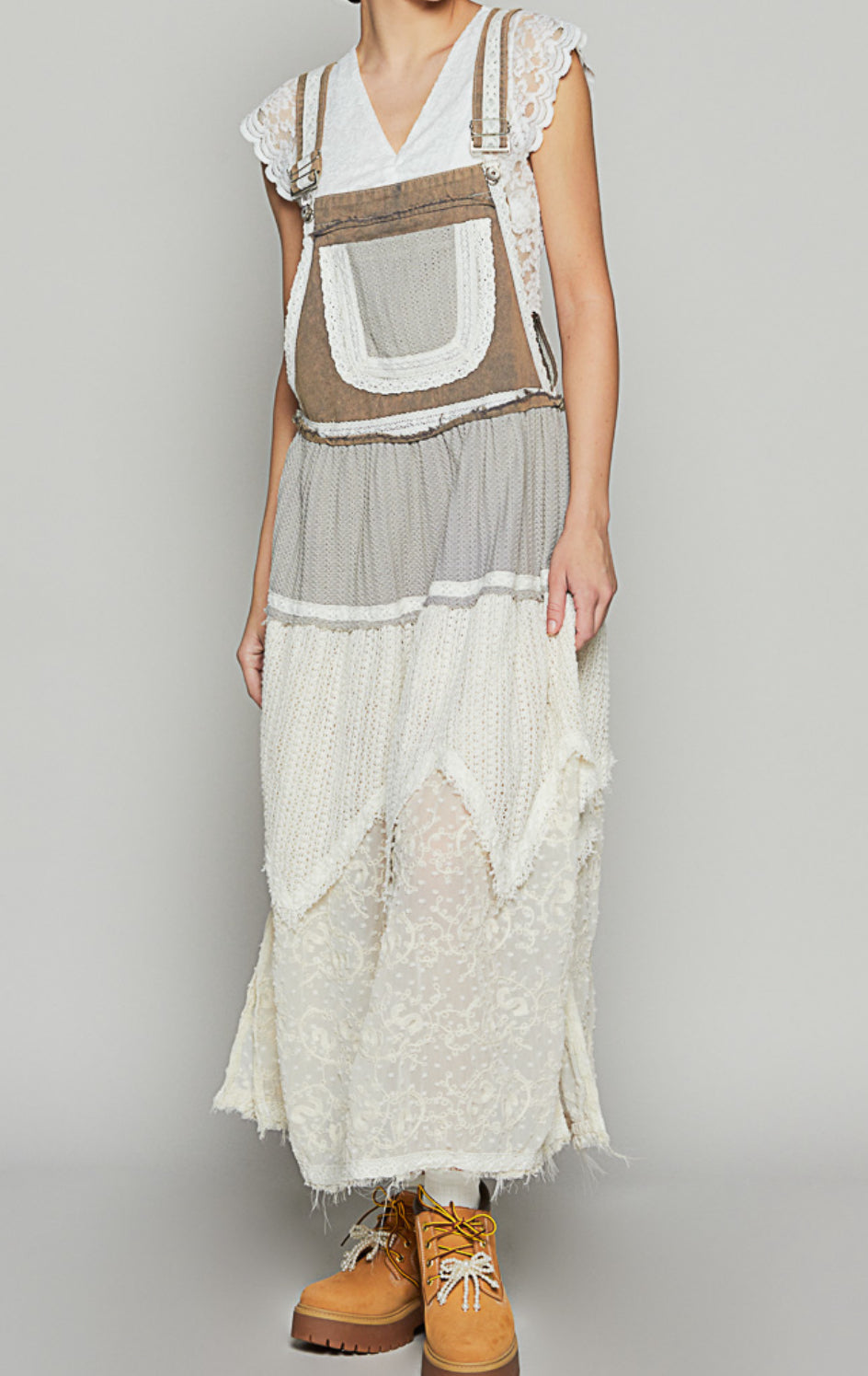 POL Lace Overall Dress