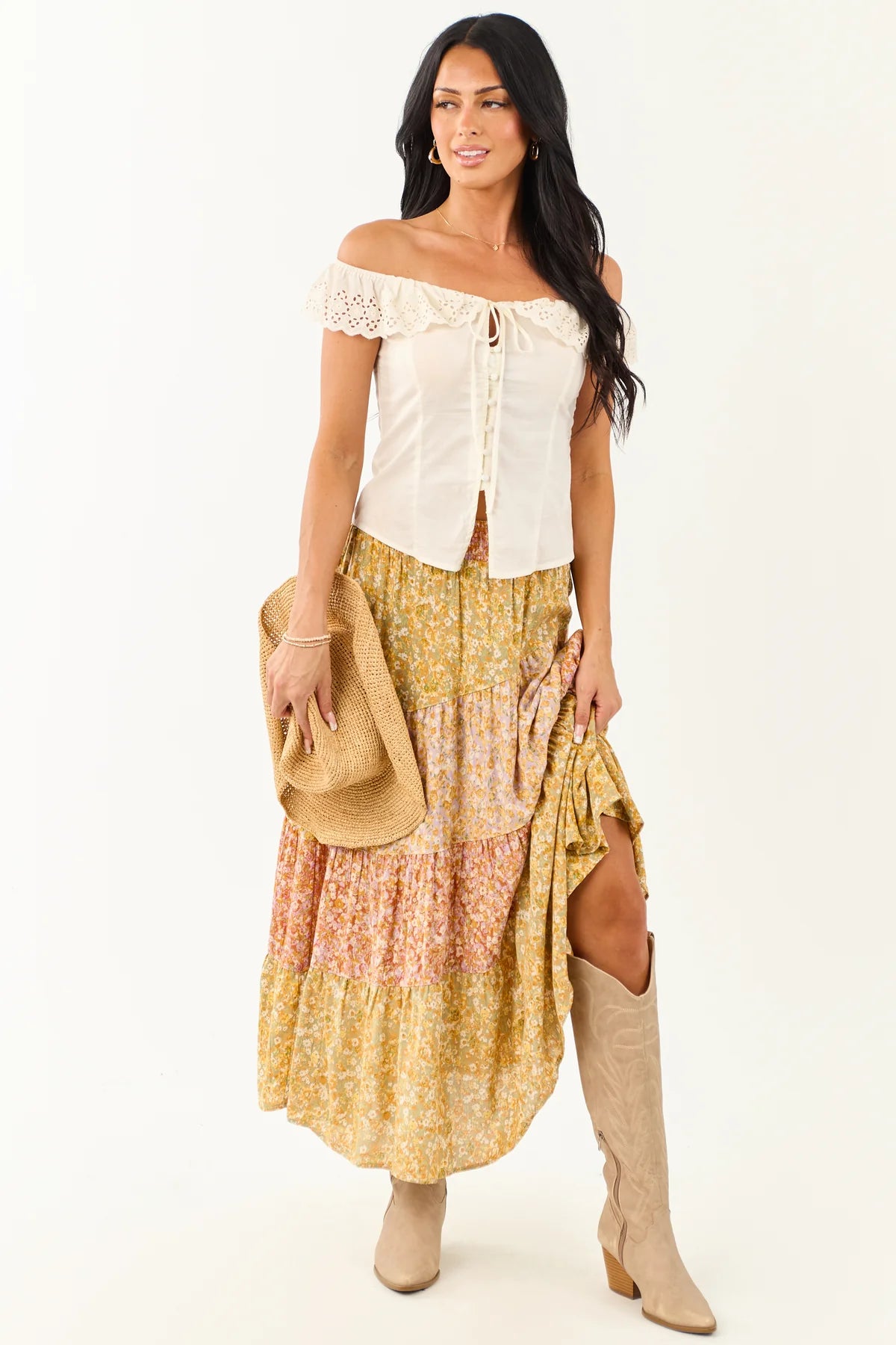 Angie Boho Maxi Skirt
