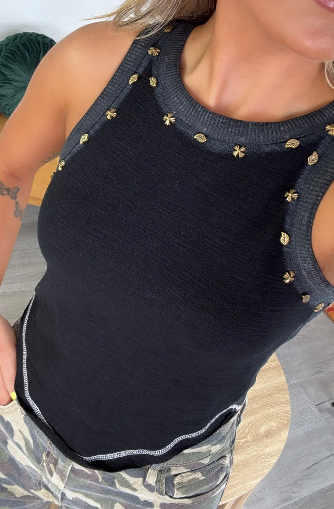 PREORDER- POL Studded Crop Tank