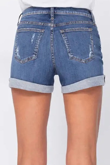 Sneak Peek Distressed Cuffed Shorts