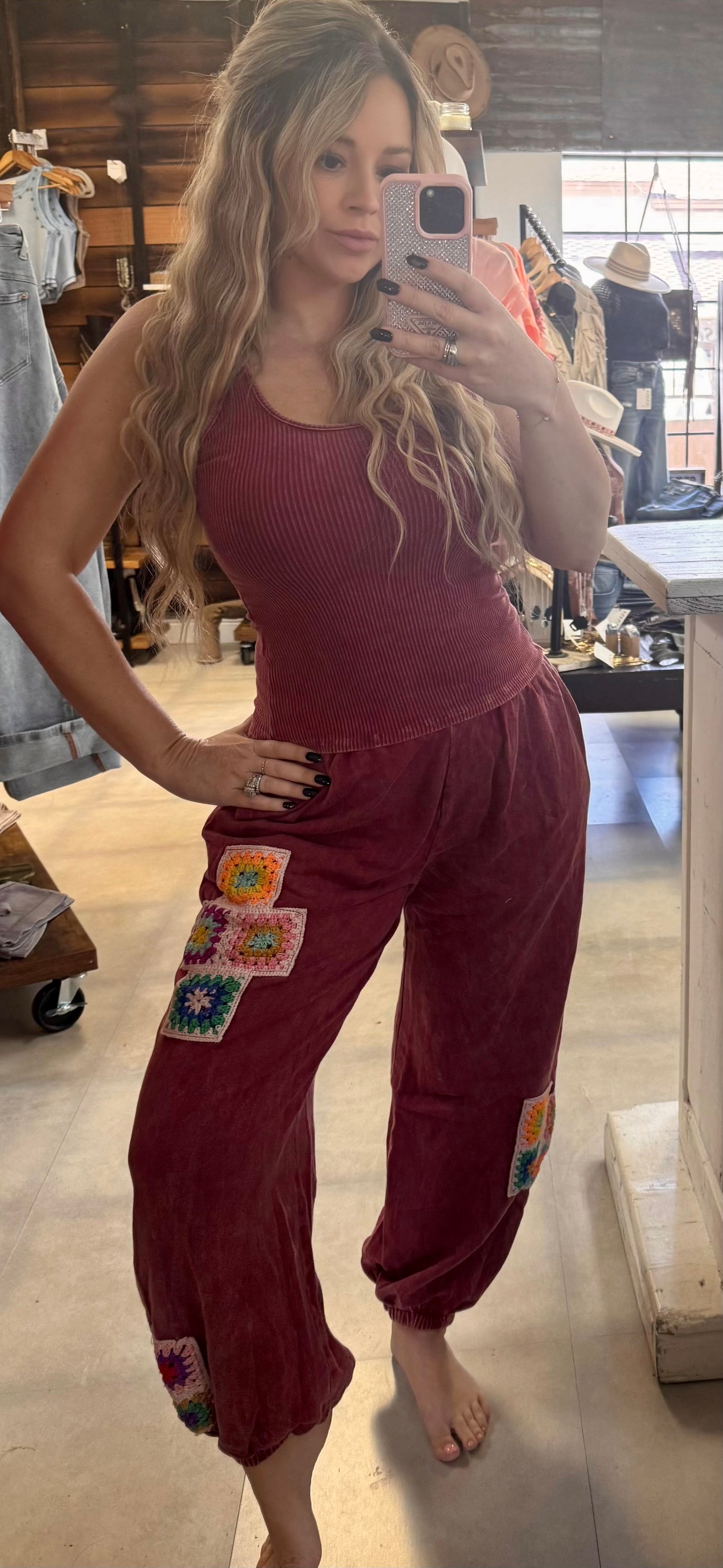 J.Her Granny Tile Crochet Jogger