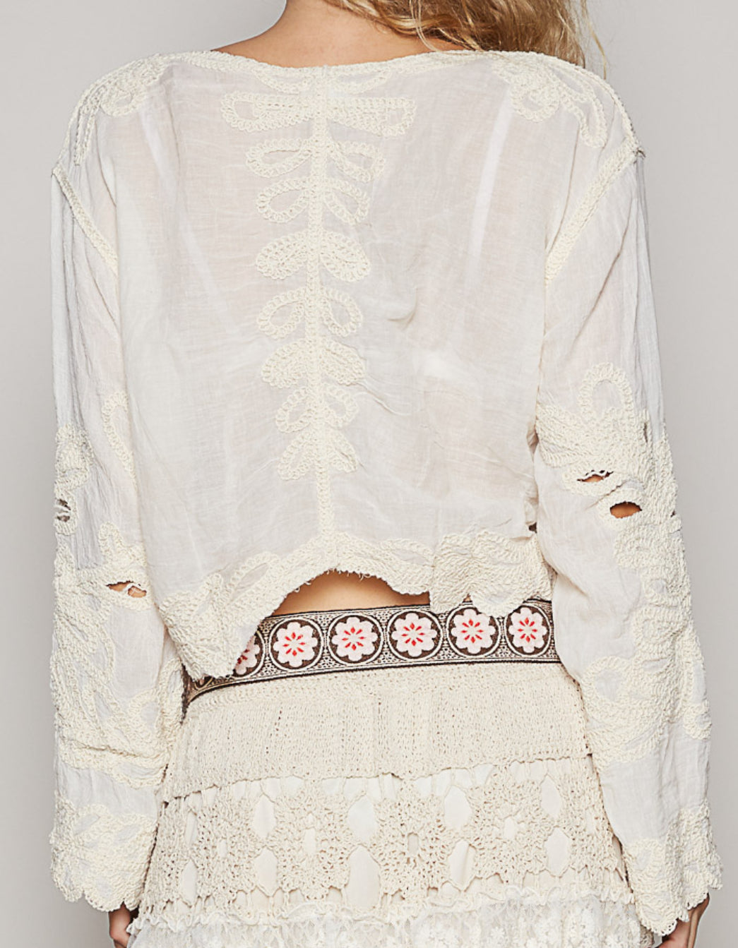 PREORDER- POL Embroidered Crop Top