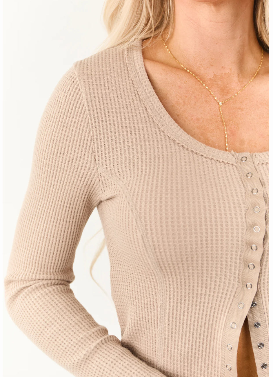 Very J Waffle Knit Top