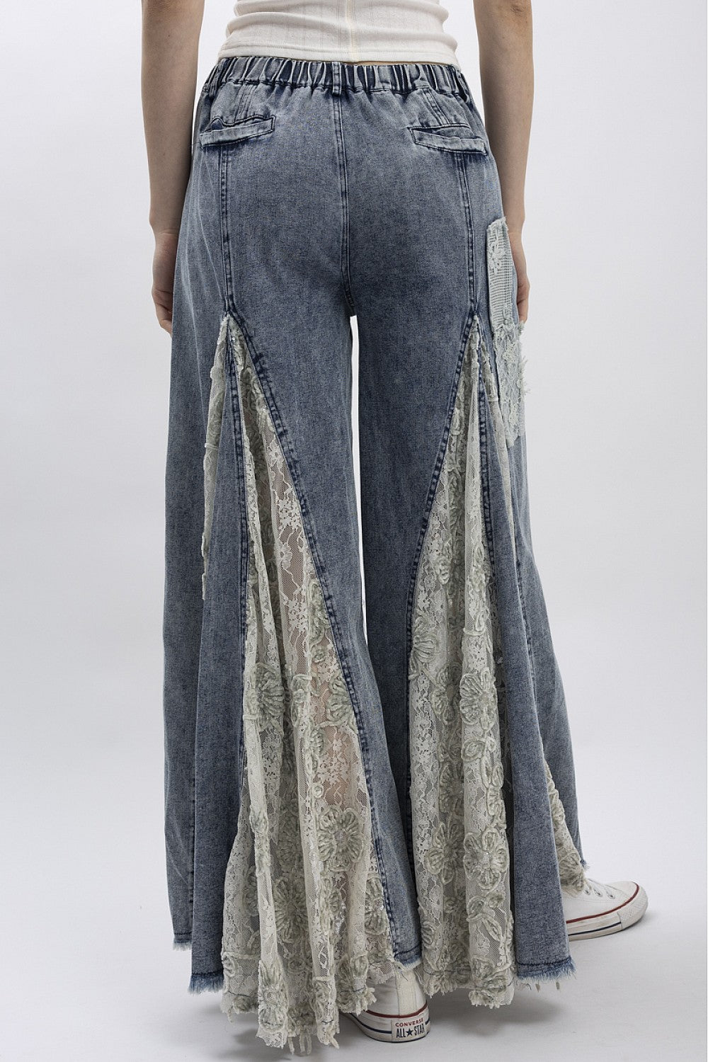PREORDER - Floral Print Lace Panel Pants