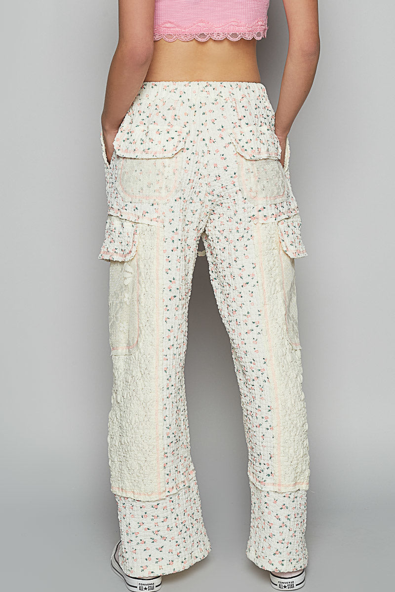 PREORDER- POL Floral & Lace Cargo Pants