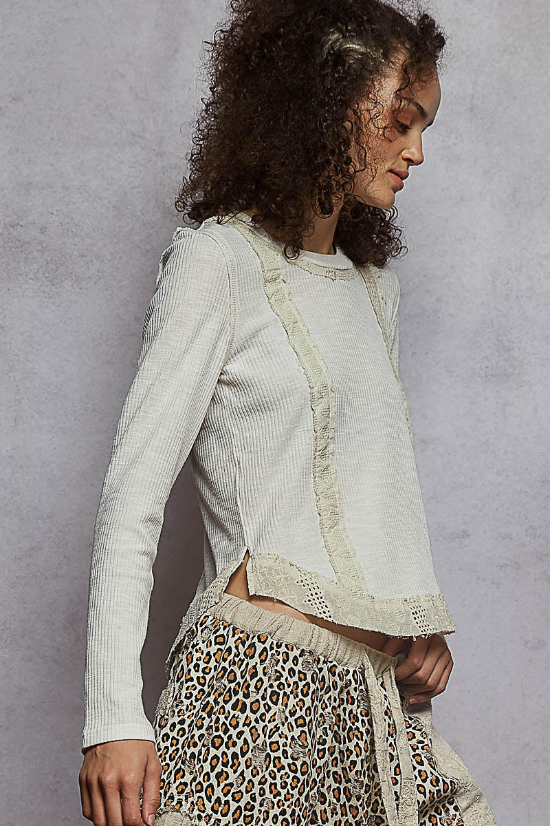 POL Crochet Ribbed Top