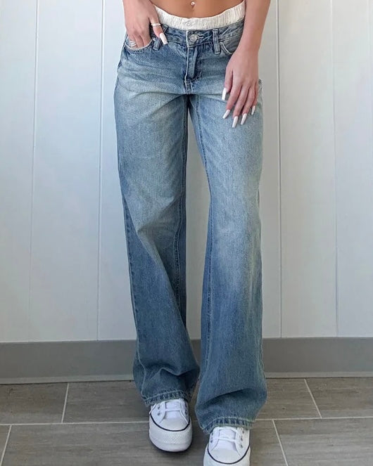 Wide Leg Boxer Jeans