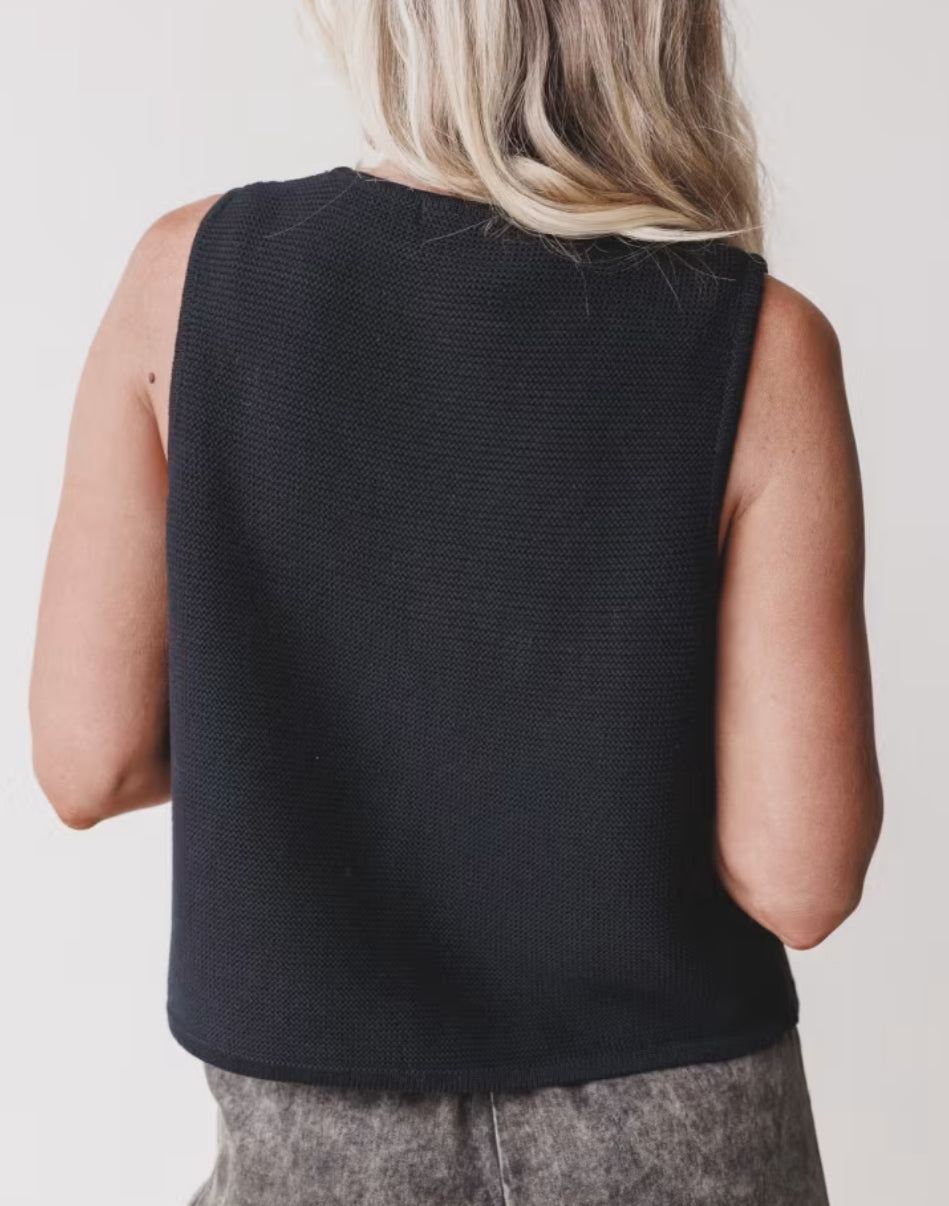 Tie Front Knit Vest