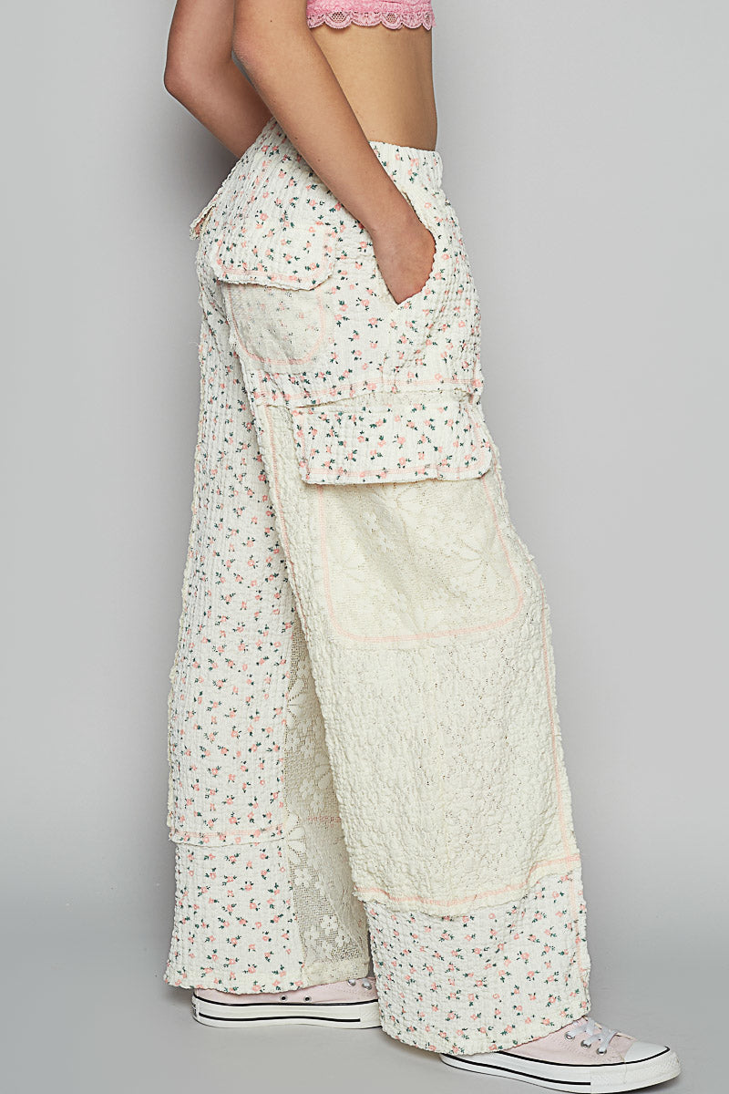 PREORDER- POL Floral & Lace Cargo Pants
