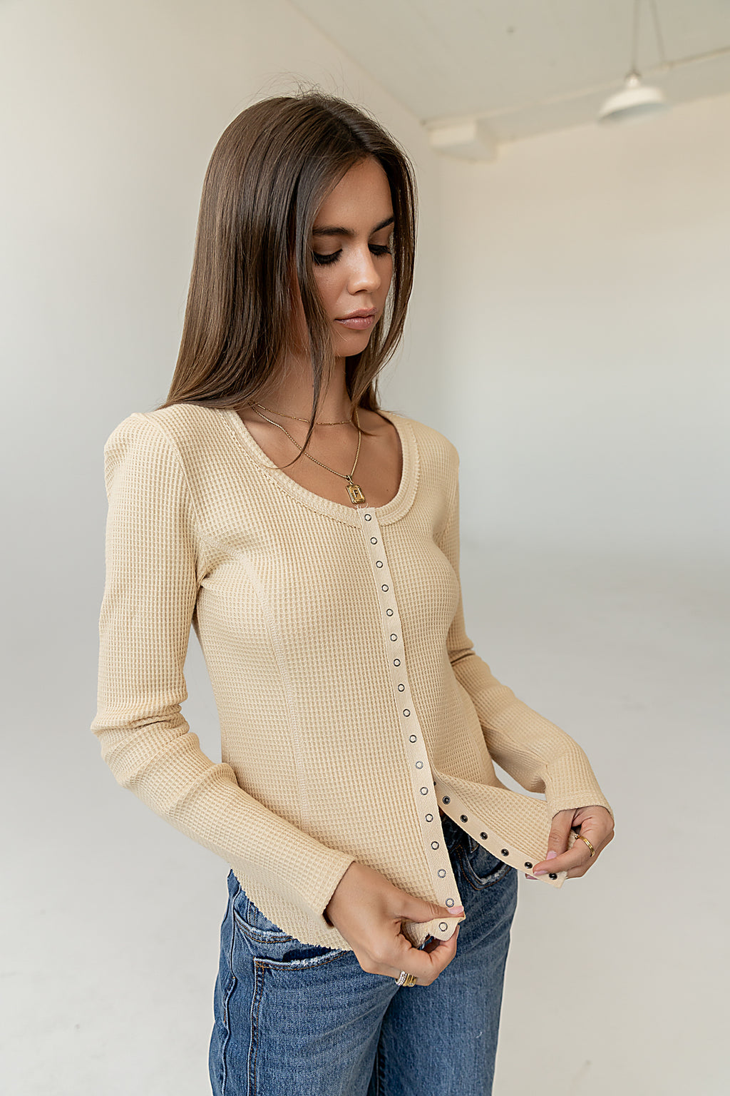Very J Waffle Knit Top
