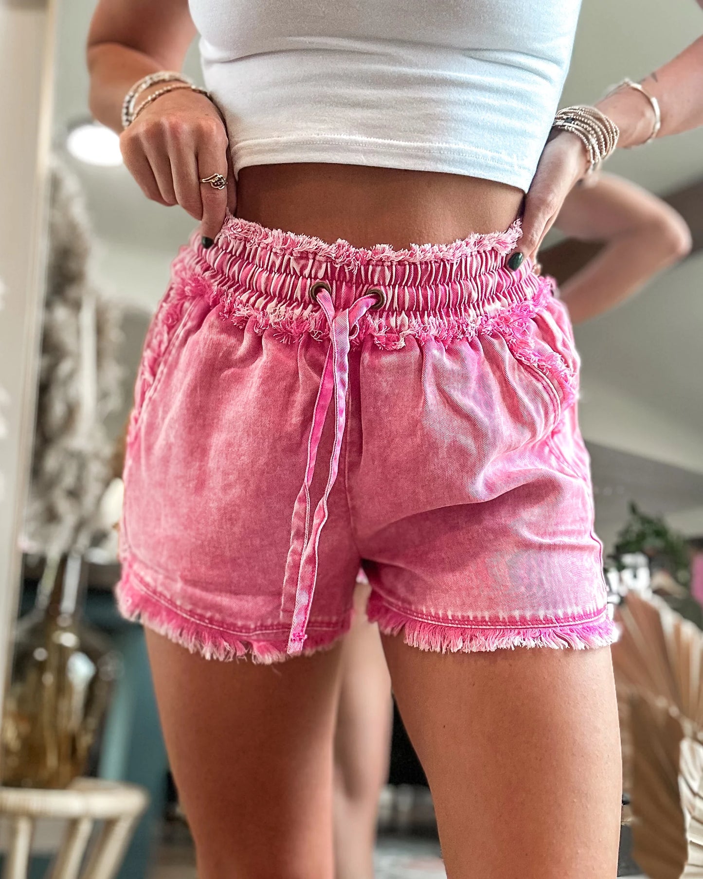 Washed Tencel Shorts