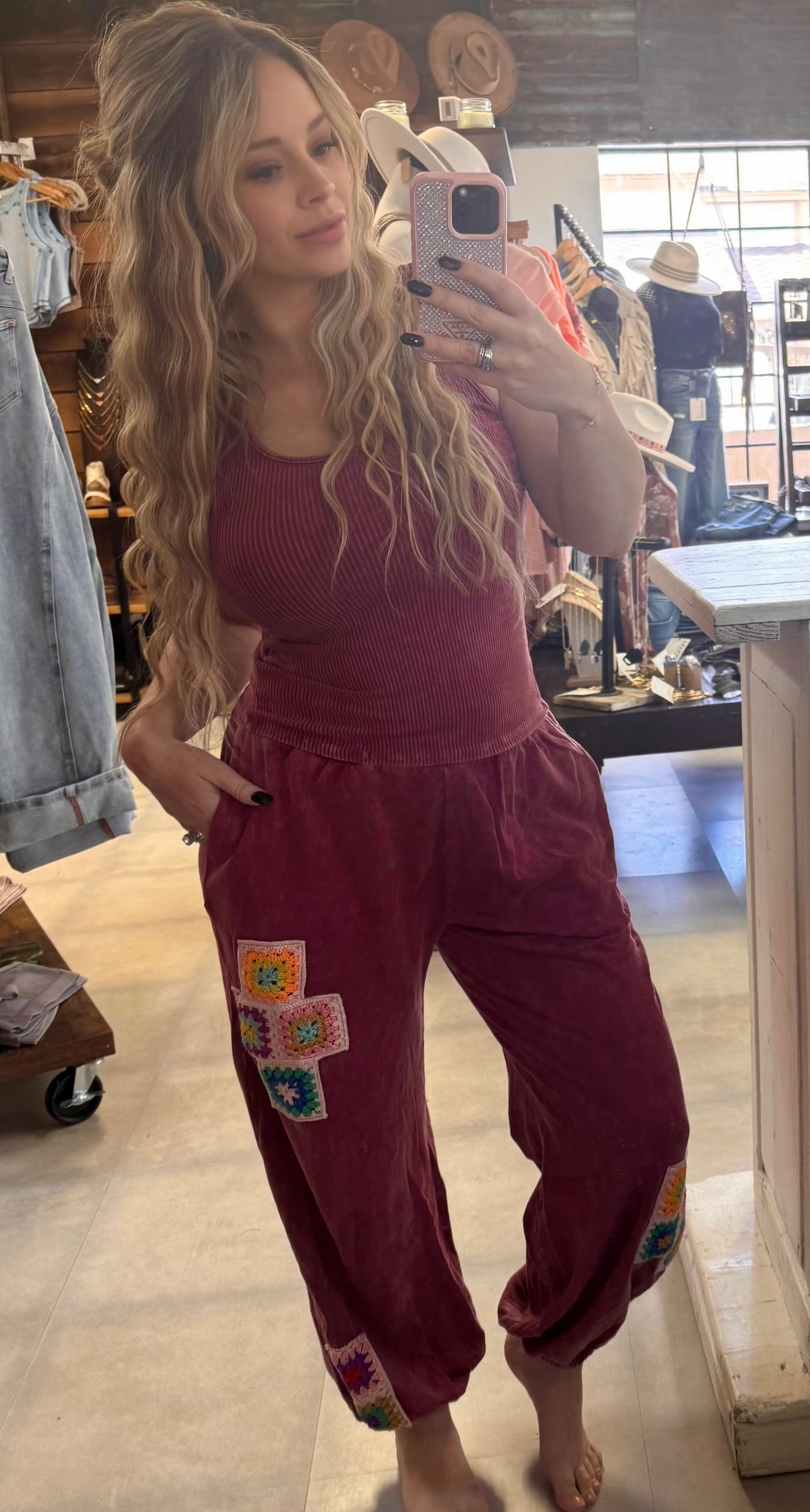 J.Her Granny Tile Crochet Jogger