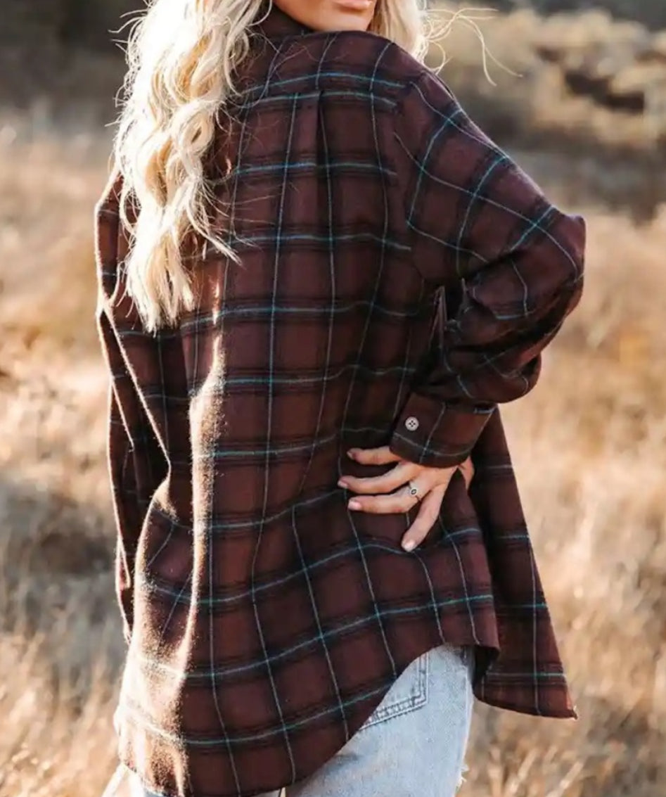 La Miel Plaid Button Down Top