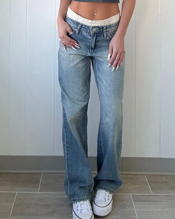 Wide Leg Boxer Jeans