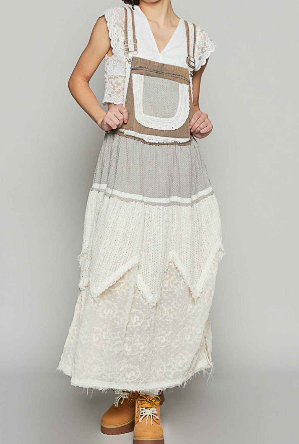 POL Lace Overall Dress