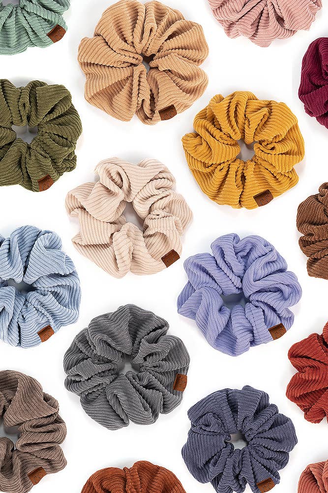 C.C Corduroy Solid Color Soft Scrunchies