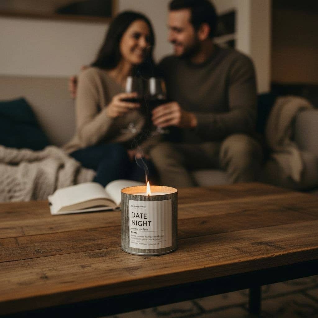 Date Night Rustic Vintage Farmhouse Wood Wick Candle
