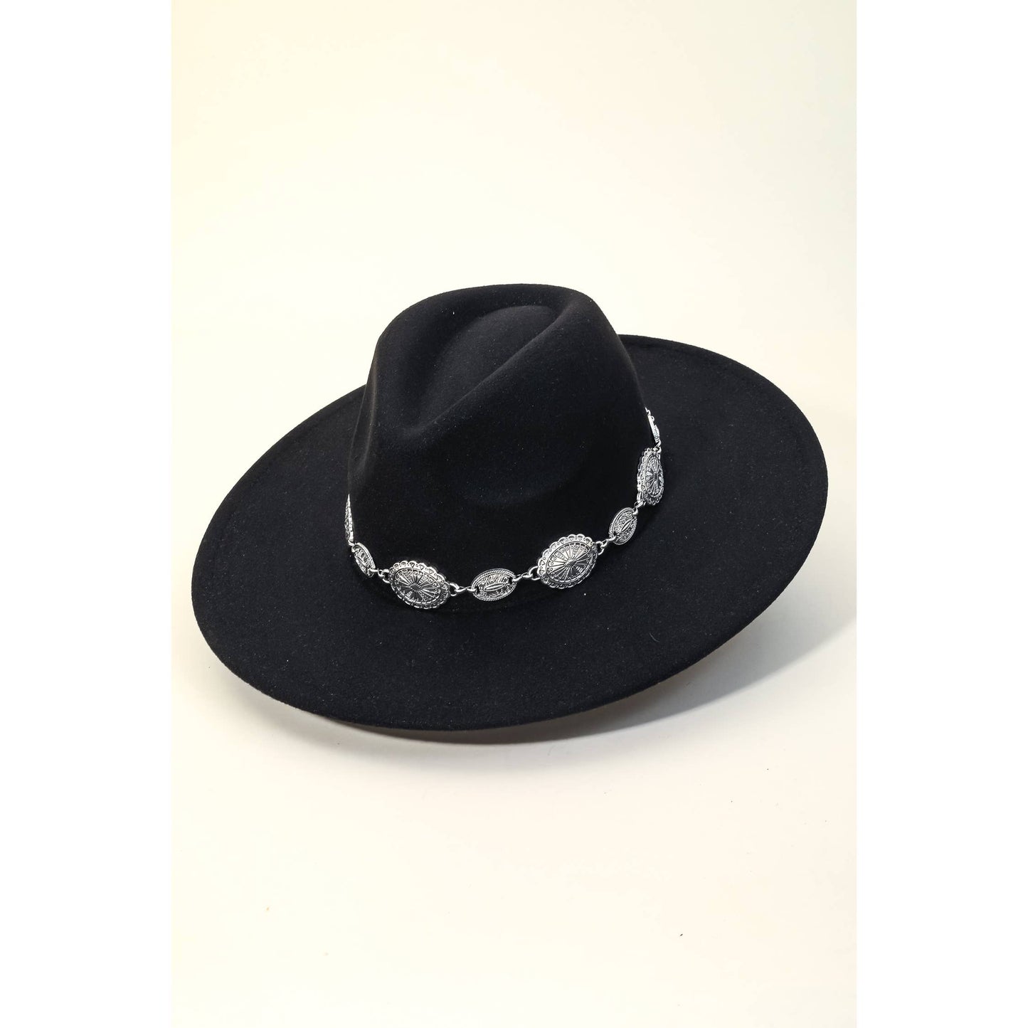 Oval Coin Chain Fedora Hat