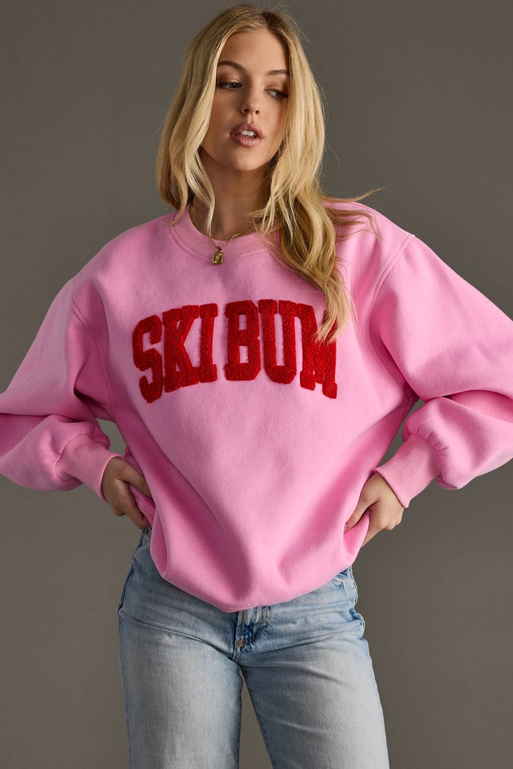 Pink Ski Bum Sweatshirt