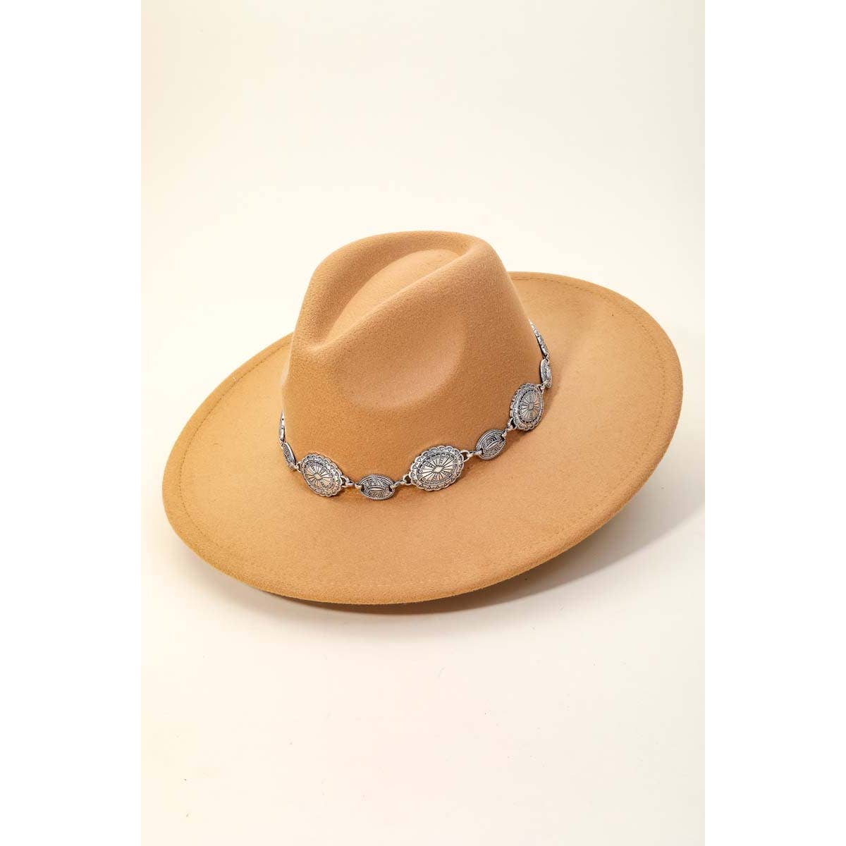 Oval Coin Chain Fedora Hat