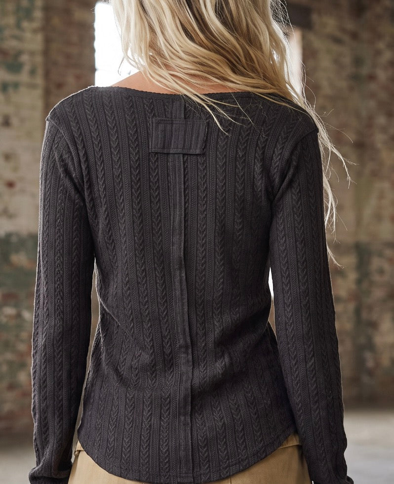 POL Square Neck Henley