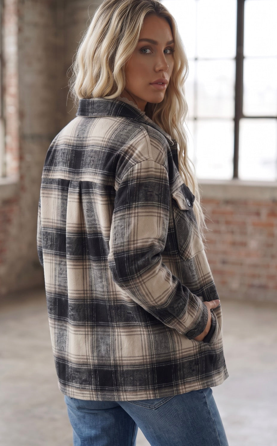 Sherpa Lined Flannel Shacket
