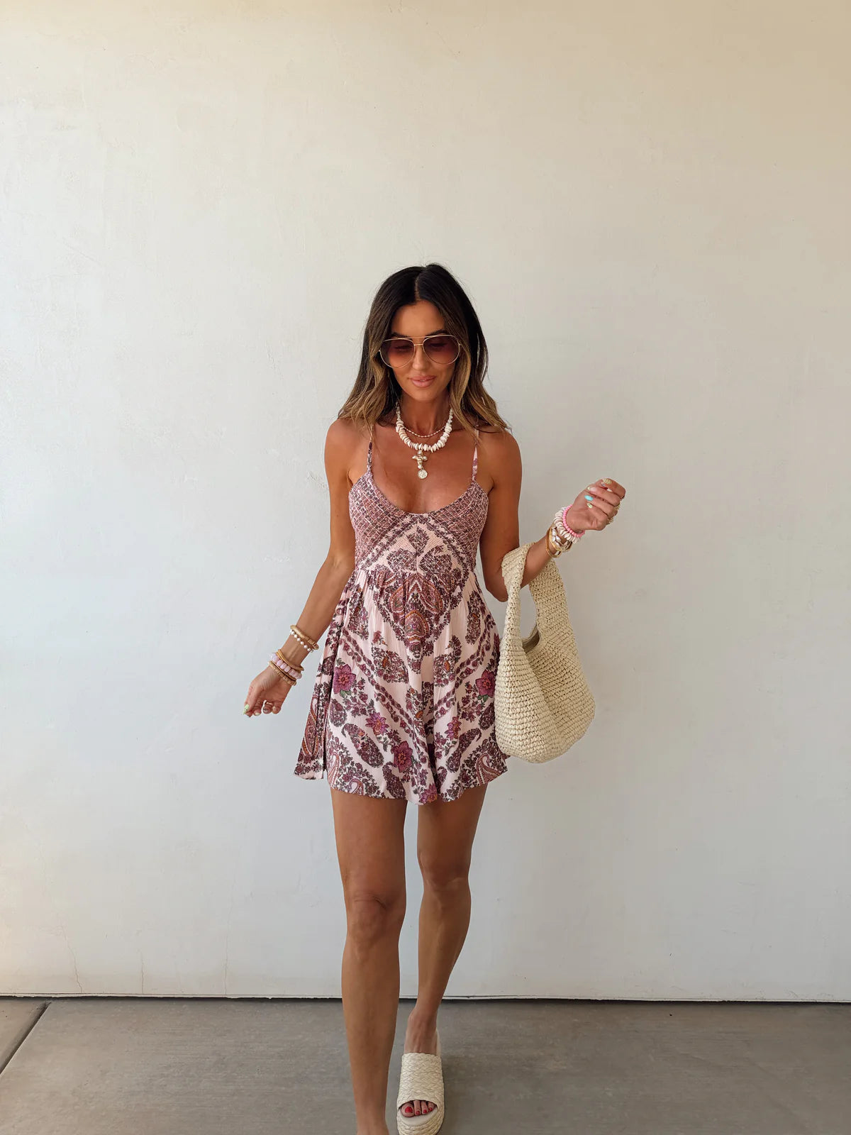 Angie Smocked Mini Dresd
