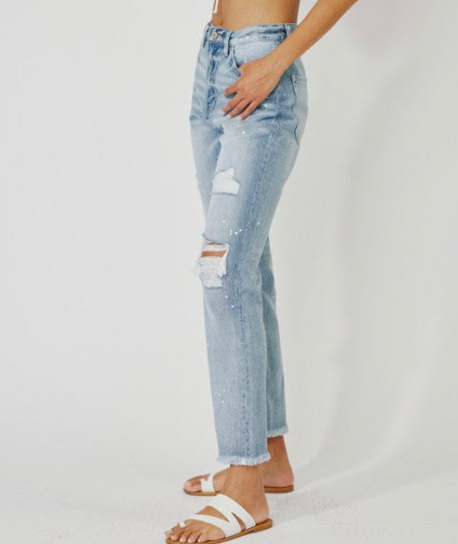 High Rise Slim Straight Jeans