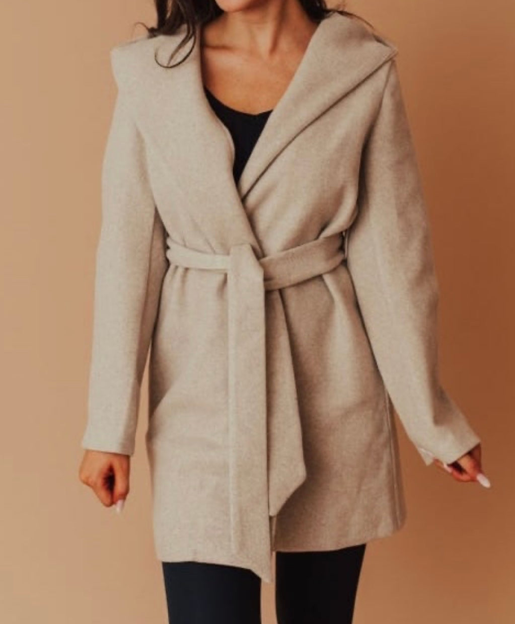 JQ Fleece Belted Hoodie Coat