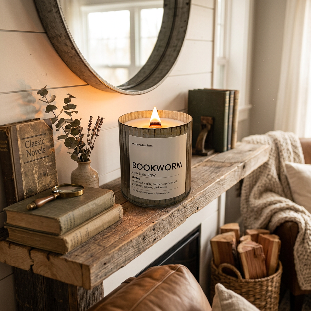 Bookworm | Book Lover Gift Wood Wick Candle