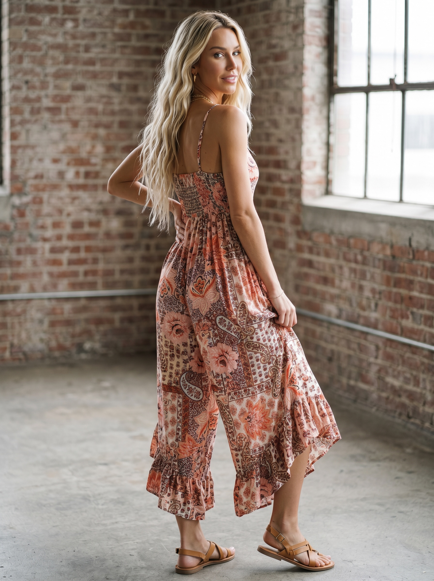Angie Patchwork Print Jumpsuit
