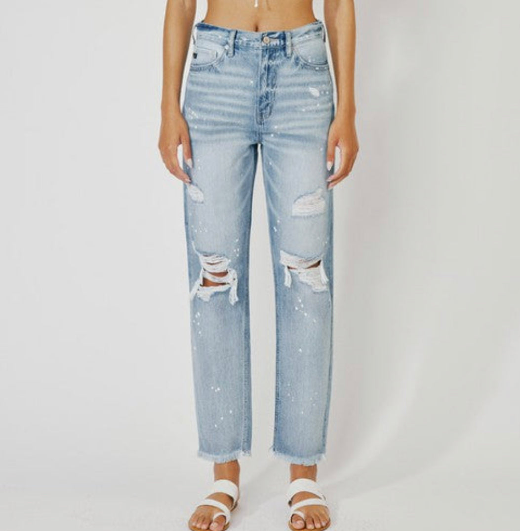 High Rise Slim Straight Jeans