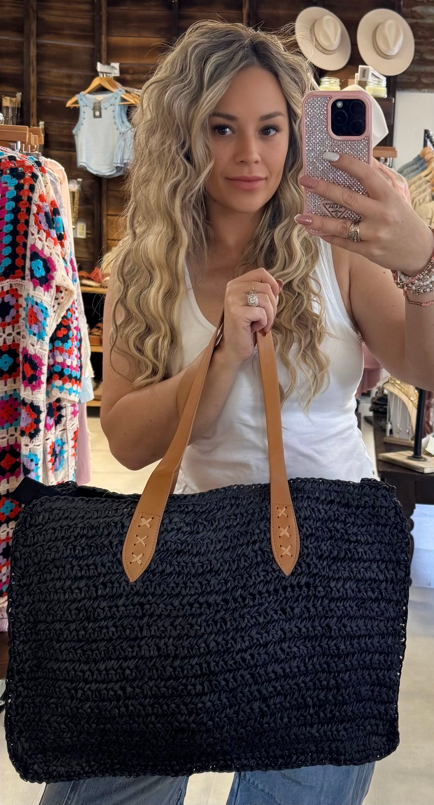 Granny Tile Crochet Tote Bag