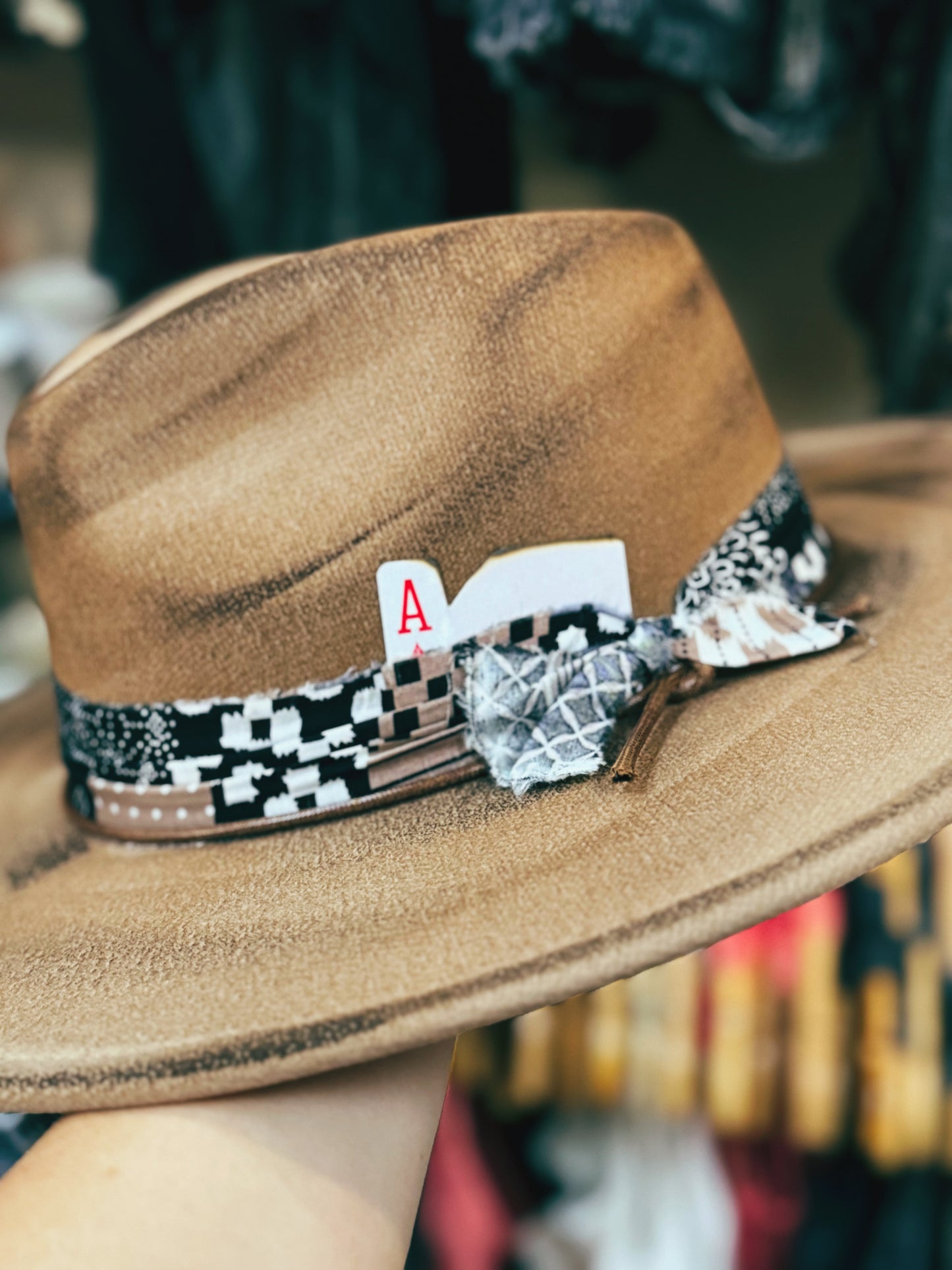 Distressed Wide Brimmed Hat