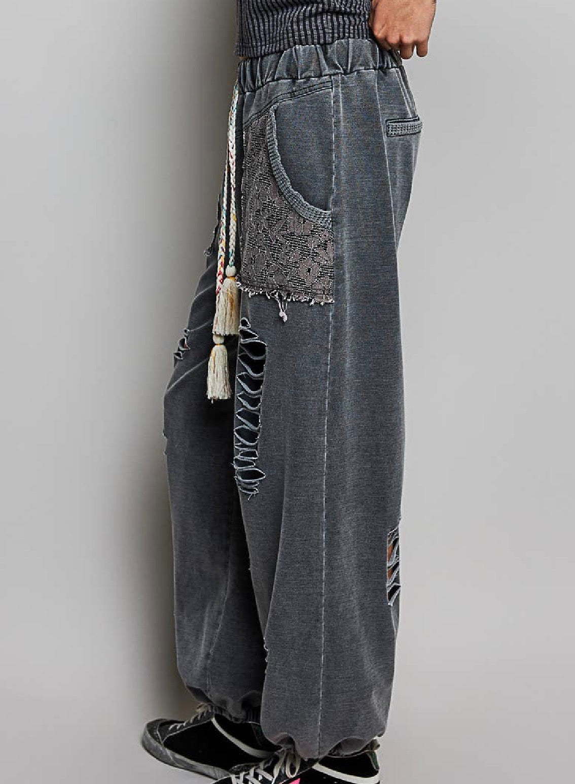 POL French Terry Distressed Jogger