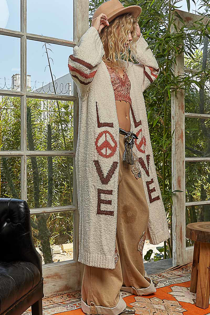 PREORDER - POL Peace & Love Cardigan