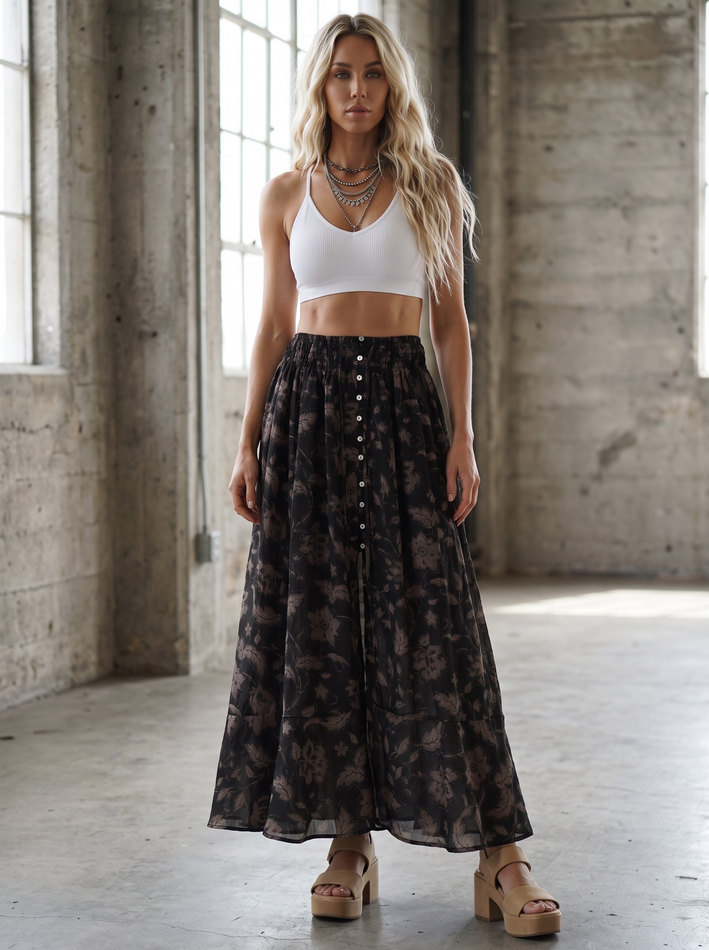 Promesa Floral Maxi Skirt