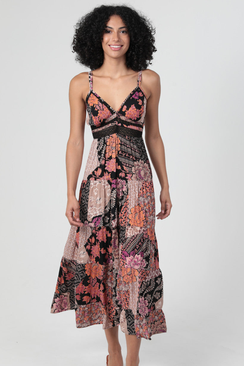 Angie Patchwork Print Dress