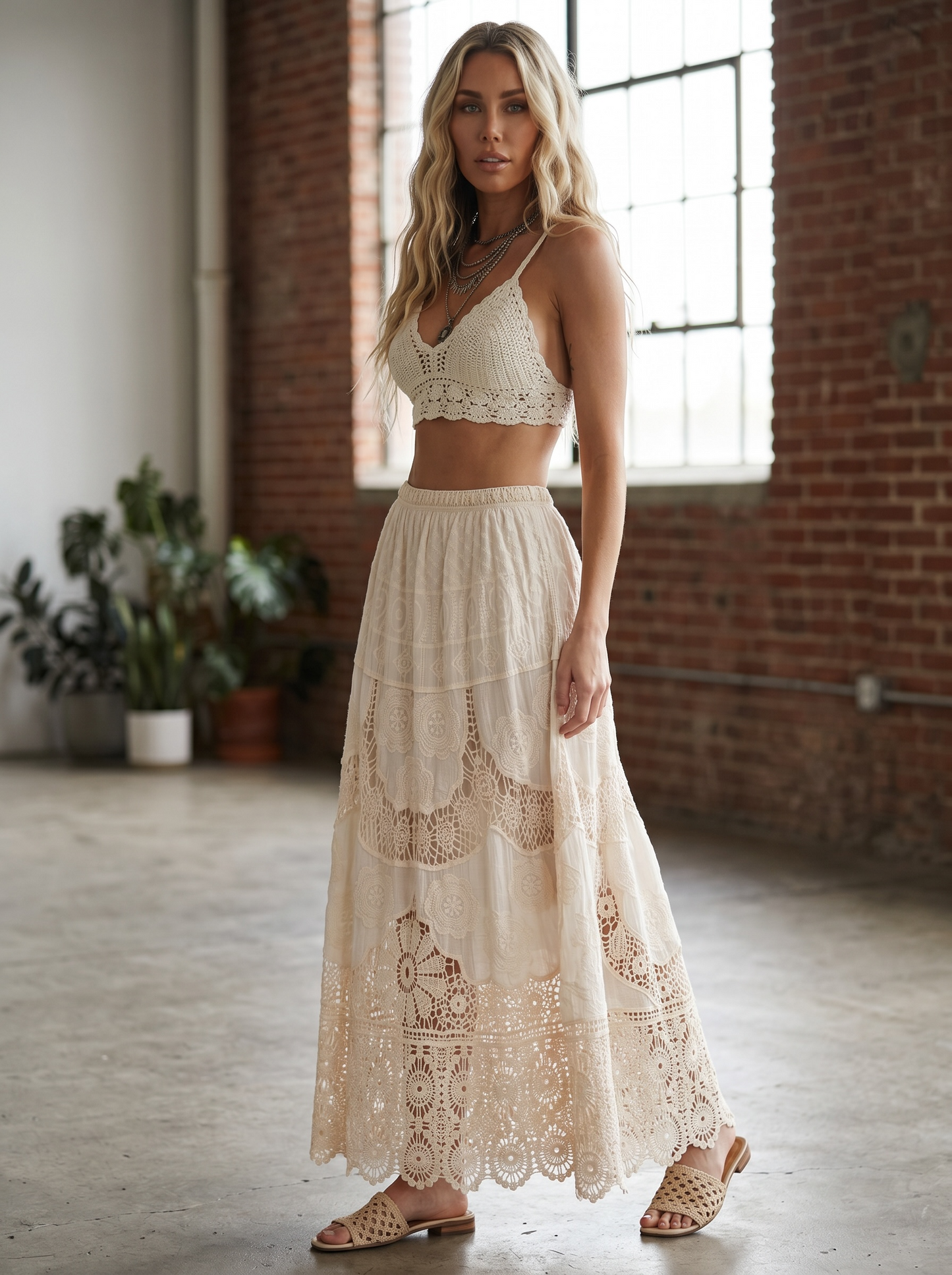 BOHO LACE MAXI SKIRT