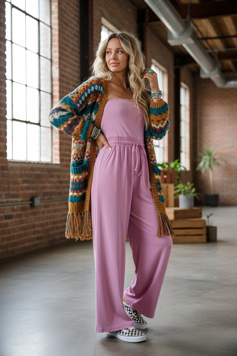 Washed Strapless Jumpsuit