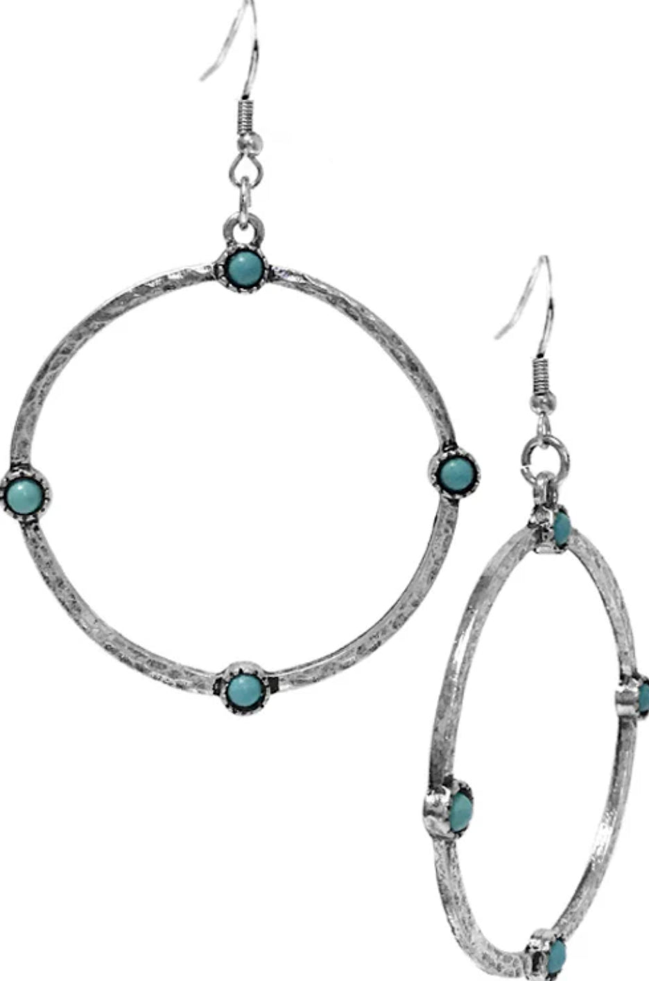 Hammered Western Hoop Earrings