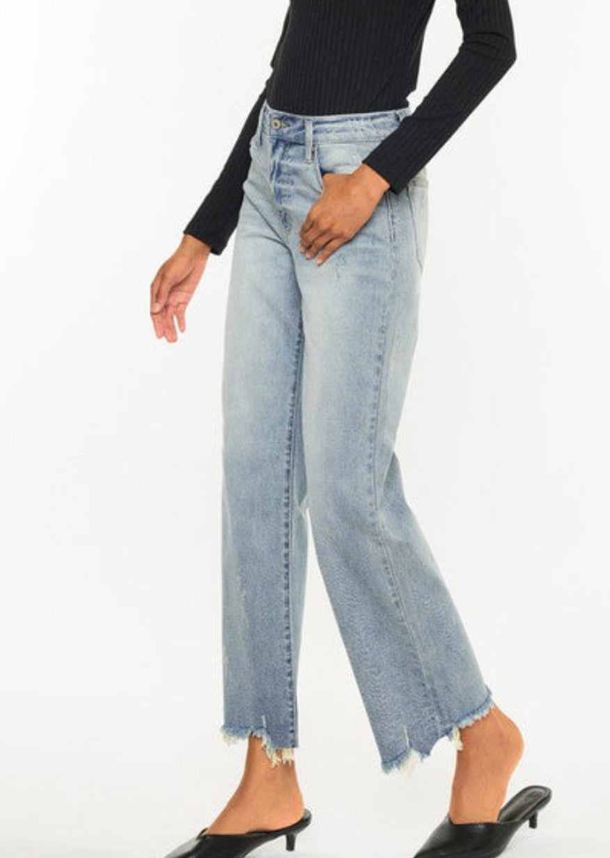 High Rise Slim Wide Leg