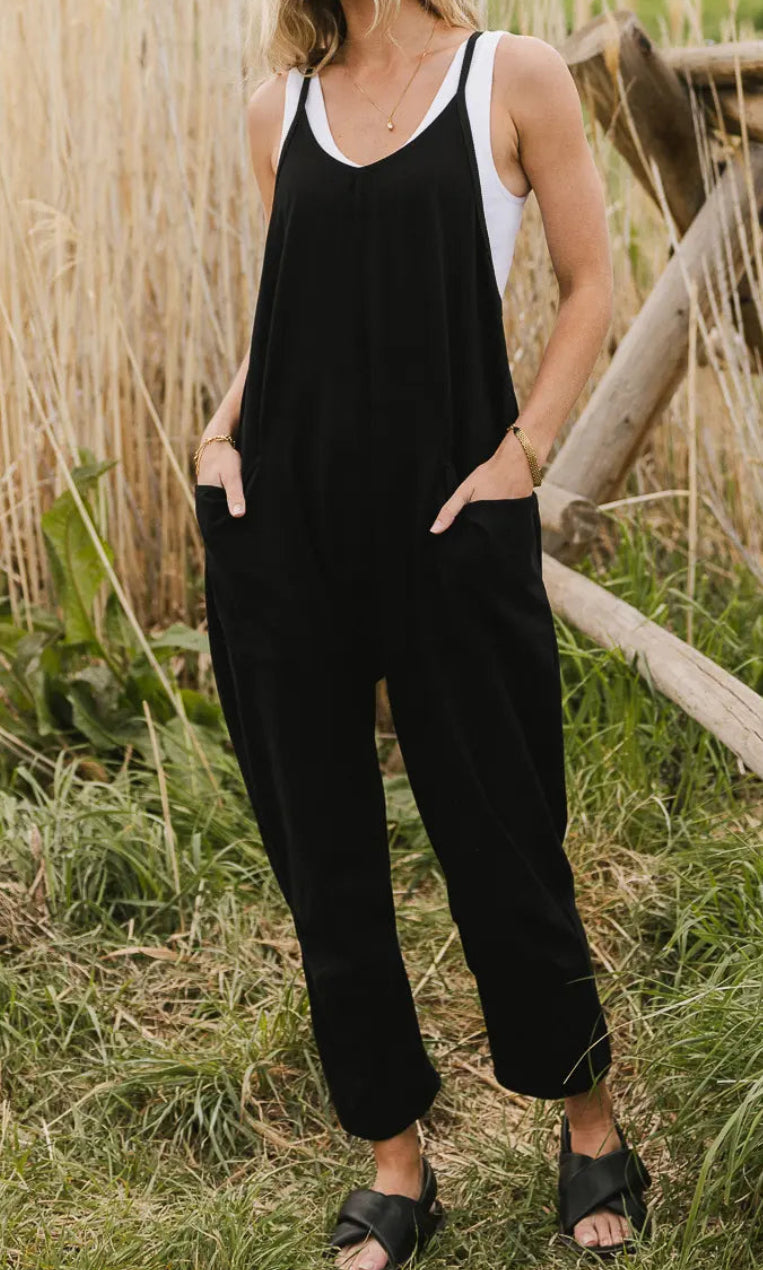 Black Sleeveless Harem Jumpsuit