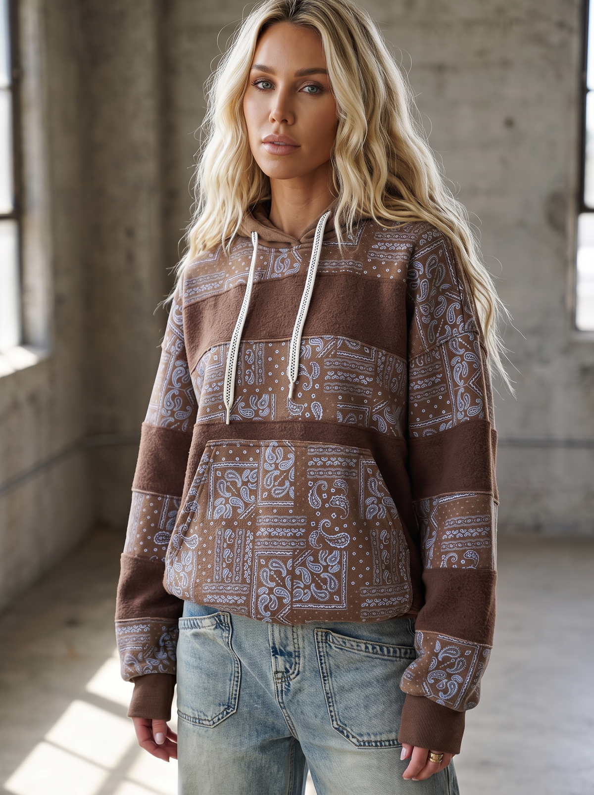 Easel Bandana Print Hoodie