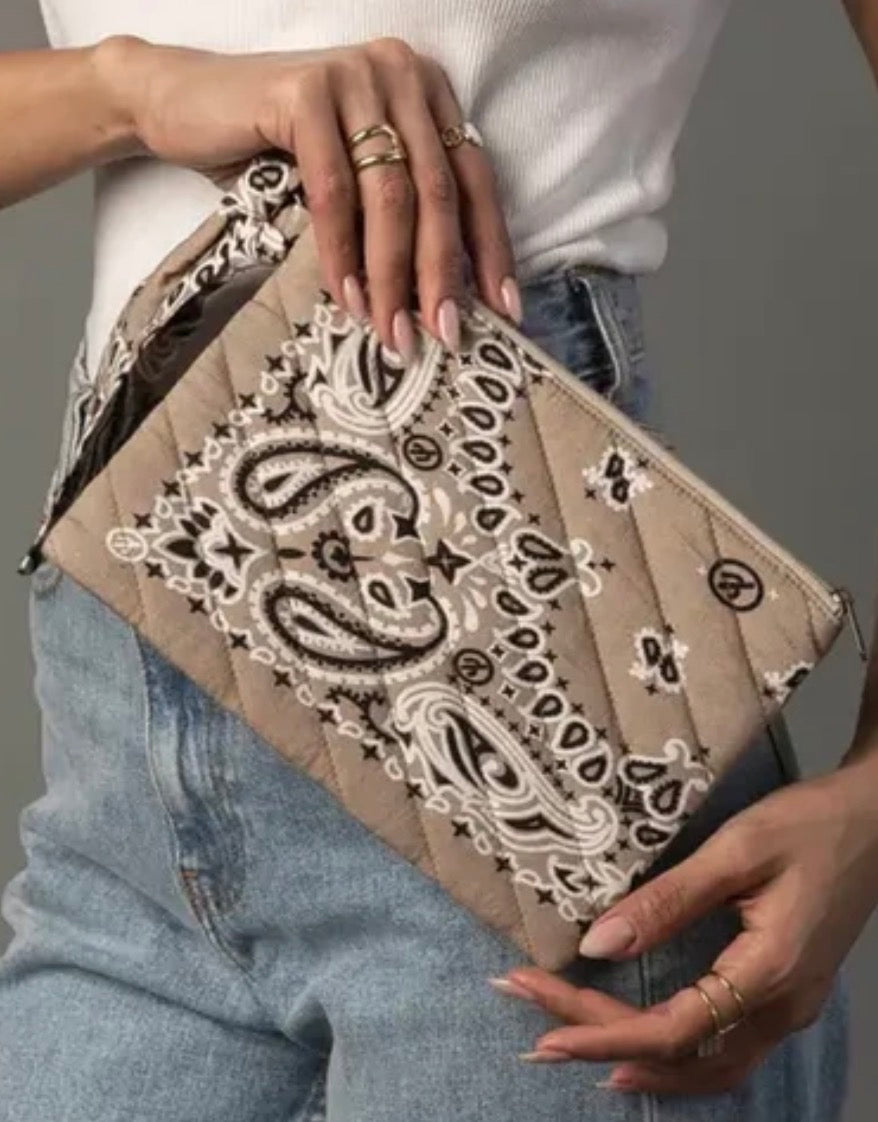 Tan Bandana Clutch