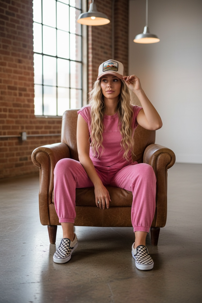Washed Crop Top & Jogger Set
