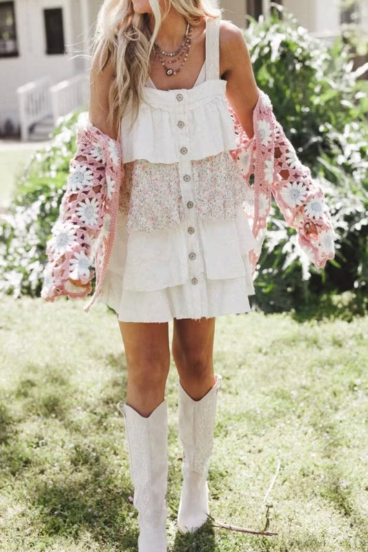 PREORDER- POL Tiered Button Down Dress
