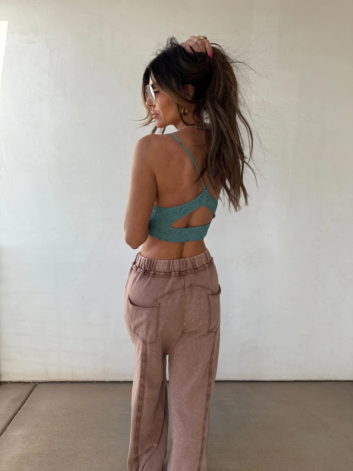 Nikibiki Textured Lace Triangle Cut-Out Bralette
